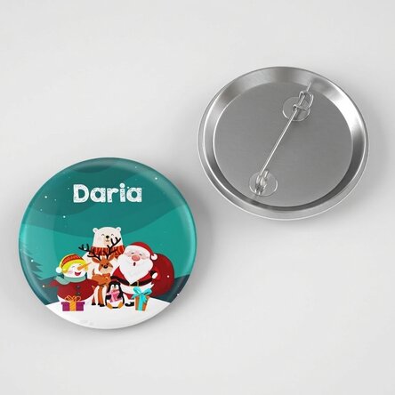 Gepersonaliseerde button met tekst - Kerstvrienden