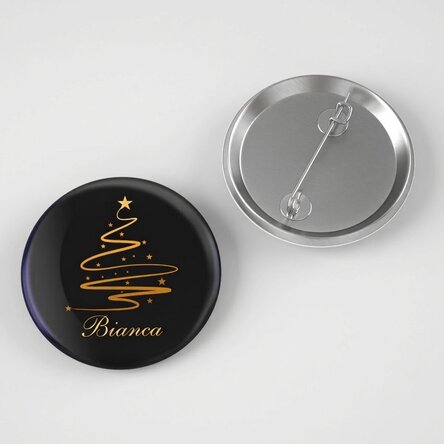 Gepersonaliseerde button met tekst - Elegant dennenboommotief