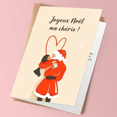 Carte de vœux personnalisée avec un message de Noël pour un couple