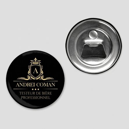 Ouvre-bouteille magnétique personnalisé avec inscription - Premium
