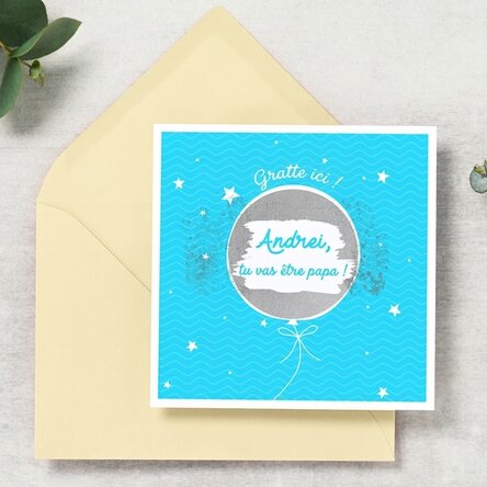 Carte à gratter personnalisée avec un message surprise