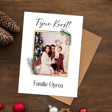 Gepersonaliseerde magnetische wenskaart met foto en tekst - Vrolijk Kerstfeest