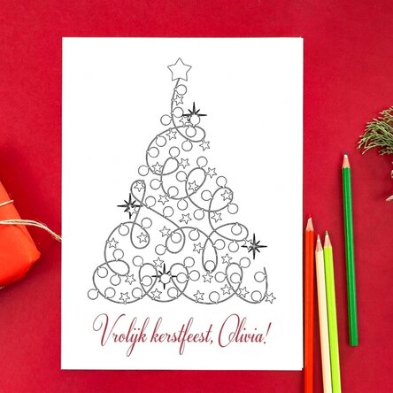 Gepersonaliseerde kleurkaart met kerstboodschap