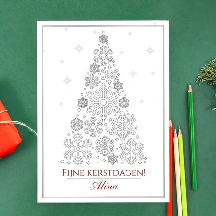 Gepersonaliseerde kleurkaart met boodschap - Kerstboom