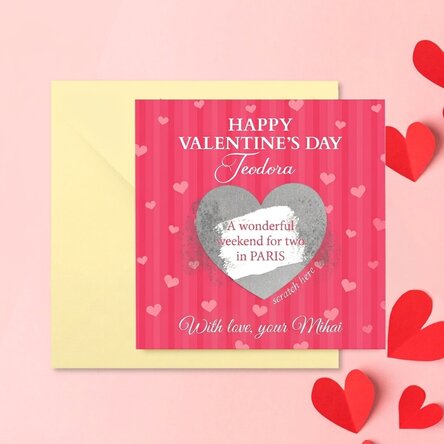Gepersonaliseerde kraskaart met boodschap - Love