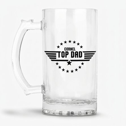 Chope à bière personnalisée avec inscription - Top Dad