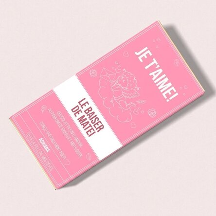 Chocolat personnalisé avec un message - Le baiser de Cupidon
