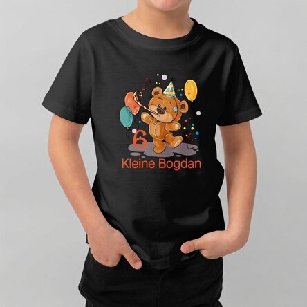 Katoenen T-shirt voor kinderen, gepersonaliseerd met tekst - Verjaardag