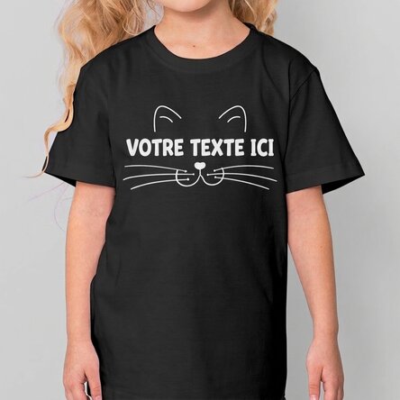 T-shirt en coton pour enfants personnalisé avec un texte - La petite chatte