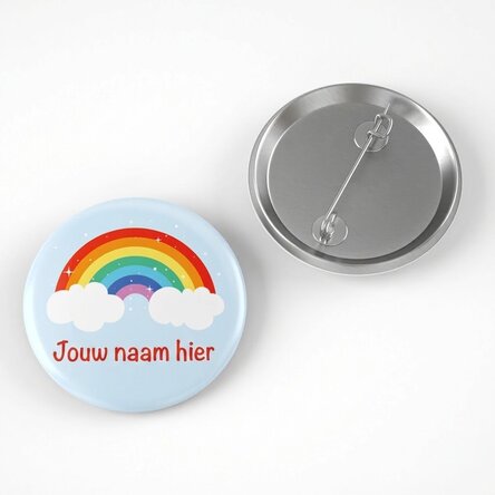 Gepersonaliseerde button met tekst - Regenboog