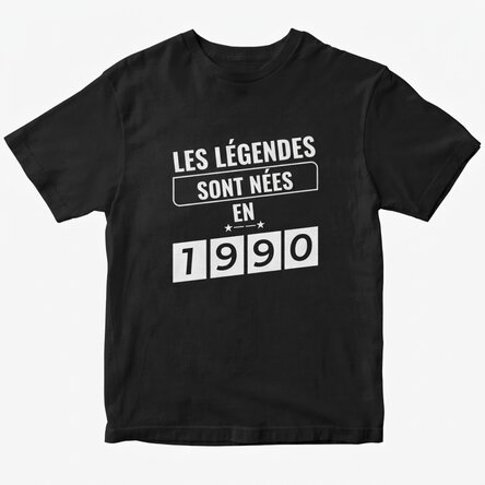 T-shirt en coton personnalisé avec un texte - Legends are born in