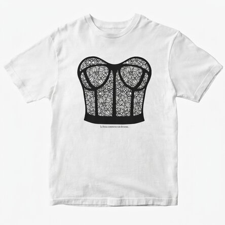T-shirt en coton personnalisé avec un texte - Corset