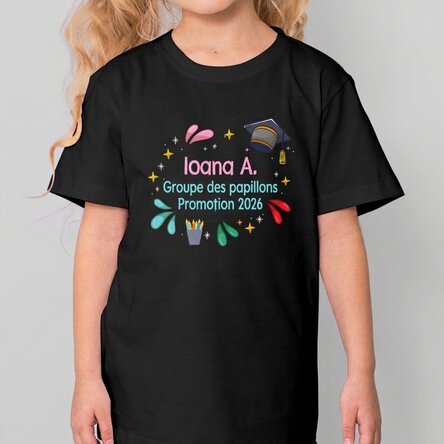 T-shirt en coton pour enfants personnalisé avec un texte - Couleurs