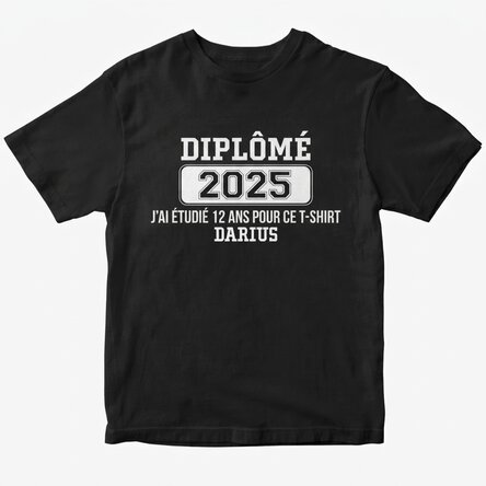 T-shirt en coton personnalisé avec le texte « J'ai étudié pendant 12 ans »