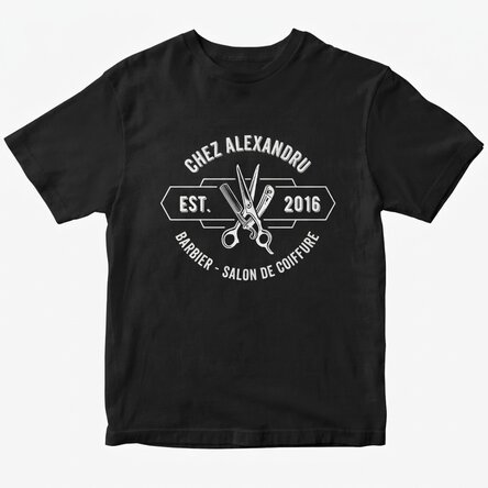 T-shirt en coton personnalisé avec un texte - Barber Shop