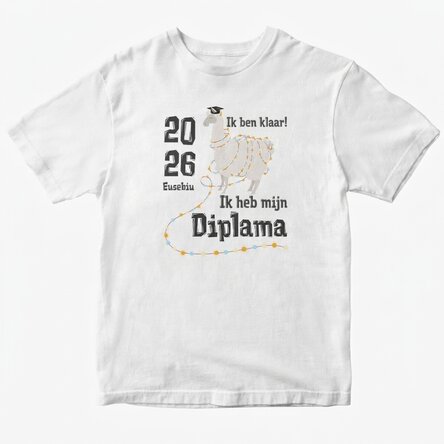 Katoenen T-shirt met gepersonaliseerde tekst - Diplama