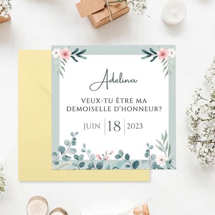 Carte carrée personnalisée avec texte - Invitation