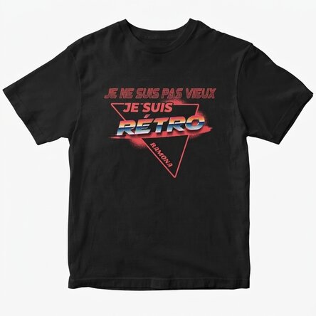 T-shirt en coton personnalisé avec le texte « I'm retro »
