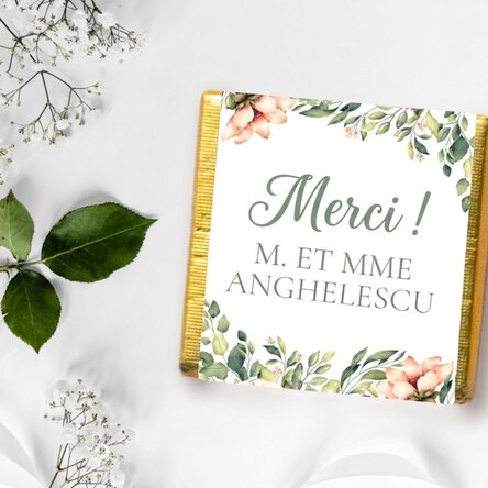 Mini-chocolat personnalisé avec message - Merci !