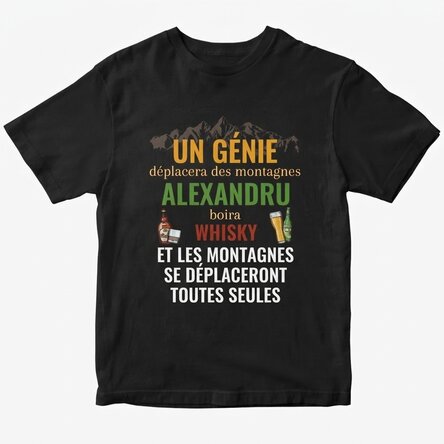 T-shirt en coton personnalisé avec un texte - « Mut muntii »