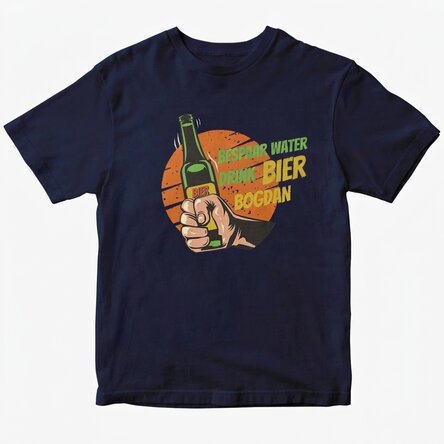 Katoenen T-shirt met gepersonaliseerde tekst - Save water, drink beer