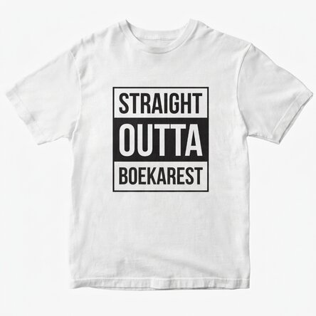 Katoenen T-shirt met gepersonaliseerde tekst - Straight outta