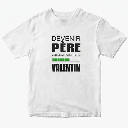 T-shirt en coton personnalisé avec le texte « Becoming a father »