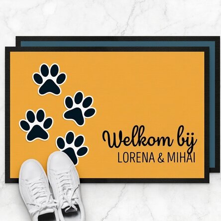 Op maat gemaakte deurmat met tekst - Paws