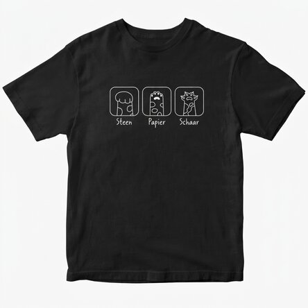 Katoenen T-shirt met gepersonaliseerde tekst - Rock, paper, scissors