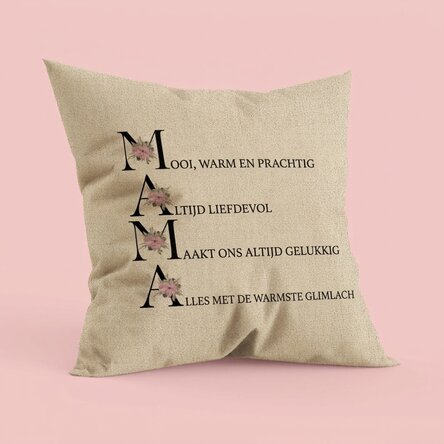 Gepersonaliseerd kussen met tekst - Zoals mijn moeder - In