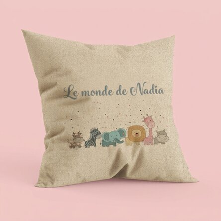Oreiller personnalisé avec inscription - Nom du bébé - En