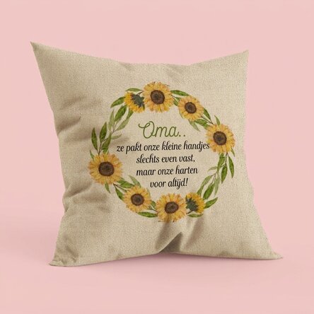 Gepersonaliseerd kussen met boodschap voor oma - In