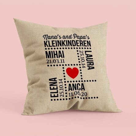 Gepersonaliseerd kussen met tekst - Kleinkinderen - In