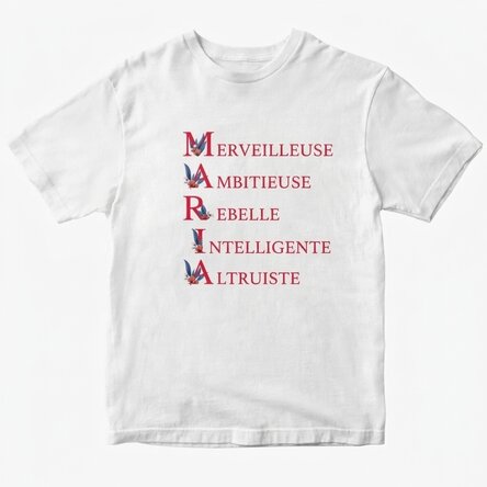 T-shirt en coton personnalisé avec un texte - Maria