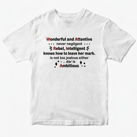 Gepersonaliseerd katoenen T-shirt met tekst - M.A.R.I.A.