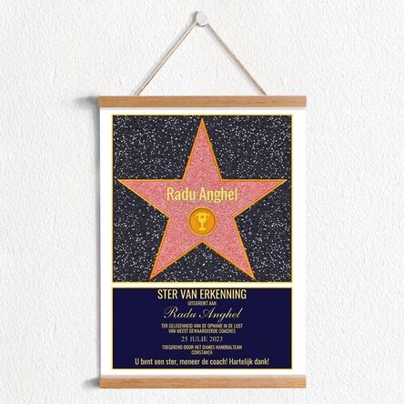Gepersonaliseerde poster met hanger: De Ster van Dankbaarheid - Kampioenen