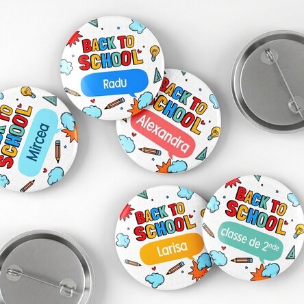 Badge personnalisé avec prénom - C'est la rentrée !