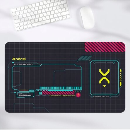 Tapis de souris XXL personnalisé avec texte - Gaming Sci-Fi