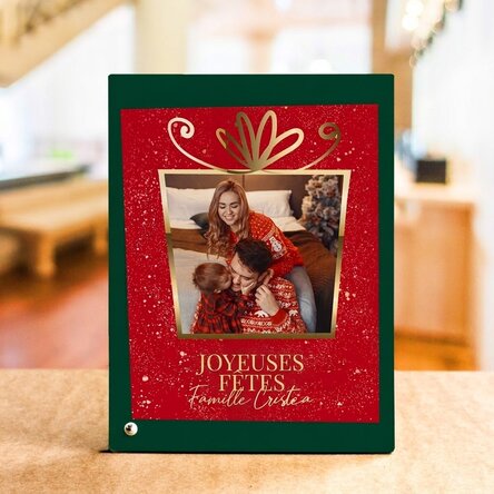 Cadre photo de bureau personnalisé avec photo et texte - Cadeau de Noël