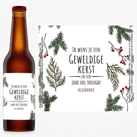 Bier met gepersonaliseerde tekst - Dennen takken