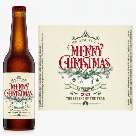 Bier met gepersonaliseerde tekst - Retro Christmas