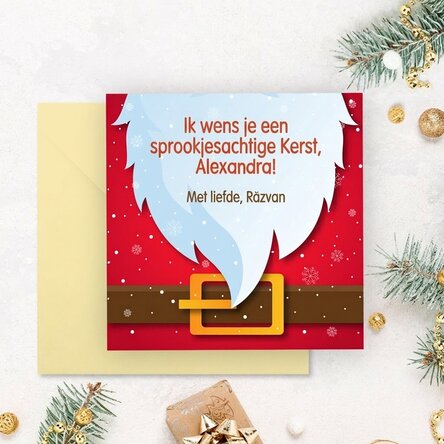 Gepersonaliseerde vierkante kaart met boodschap - Kerstman