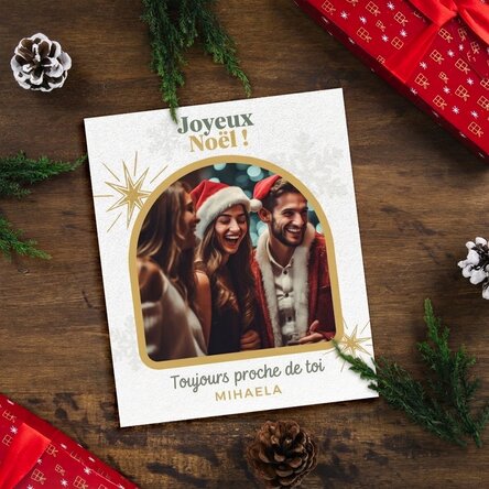 Photo personnalisée 10 x 12 cm avec texte et photo - Snowflakes & Stars