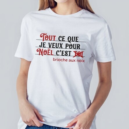 T-shirt en coton personnalisé avec le texte « All I want for Christmas »