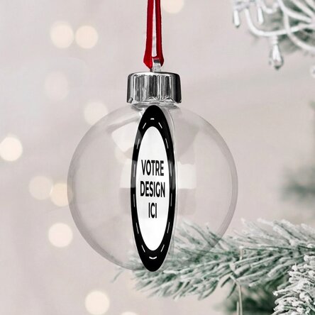 Globe transparent personnalisé recto-verso avec votre visuel