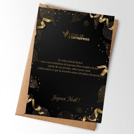Carte personnalisée avec logo et texte - Golden Christmas