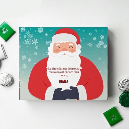 Boîte de bonbons personnalisée avec un message - Père Noël