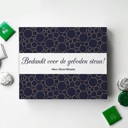 Gepersonaliseerde bonbonnière met bedankbericht - Elegant