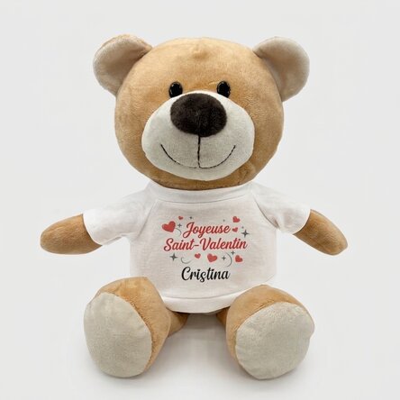 Plus : un ours en peluche personnalisé avec l'inscription « Happy Valentine's Day »