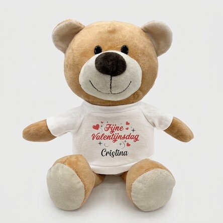 Plus een gepersonaliseerd beertje met tekst - Happy Valentine's Day